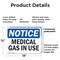 Signmission Medical Gas In Use OSHA Notice Sign, Plastic, 18in W x 12in L, 2PK OS-2PACK-NS-P-1218-L-14180 - alternate 3